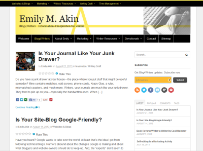 blog home page